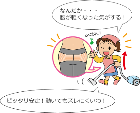 ピッタリ安定！動いてもズレにくいわ！